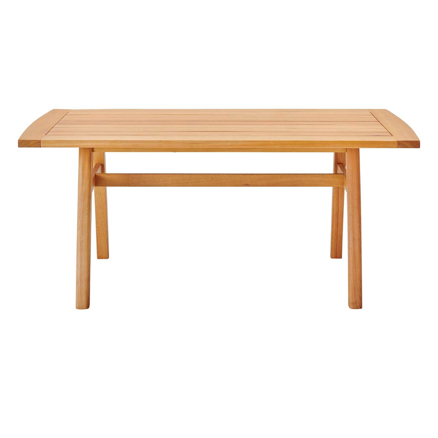 Orlean 57" Outdoor Patio Eucalyptus Wood Dining Table, Wood, Brown Natural, 18295