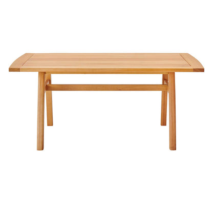 Orlean 57" Outdoor Patio Eucalyptus Wood Dining Table, Wood, Brown Natural, 18295