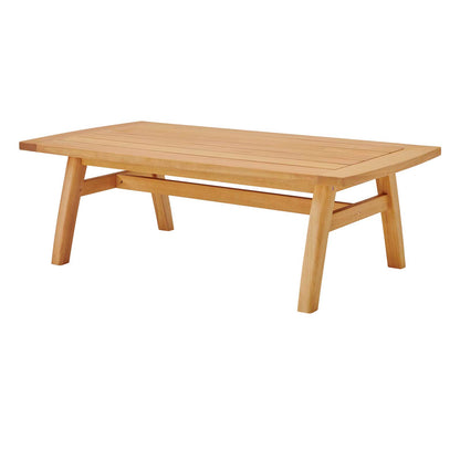 Orlean Outdoor Patio Eucalyptus Wood Coffee Table, Wood, Brown Natural, 18296
