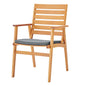 Syracuse Eucalyptus Wood Outdoor Patio Dining Chair Set of 2, Fabric Wood, Natural Grey Gray, 18017