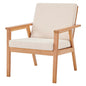 Vero Ash Wood Outdoor Patio Armchair, Wood, Brown Natural Beige, 18300