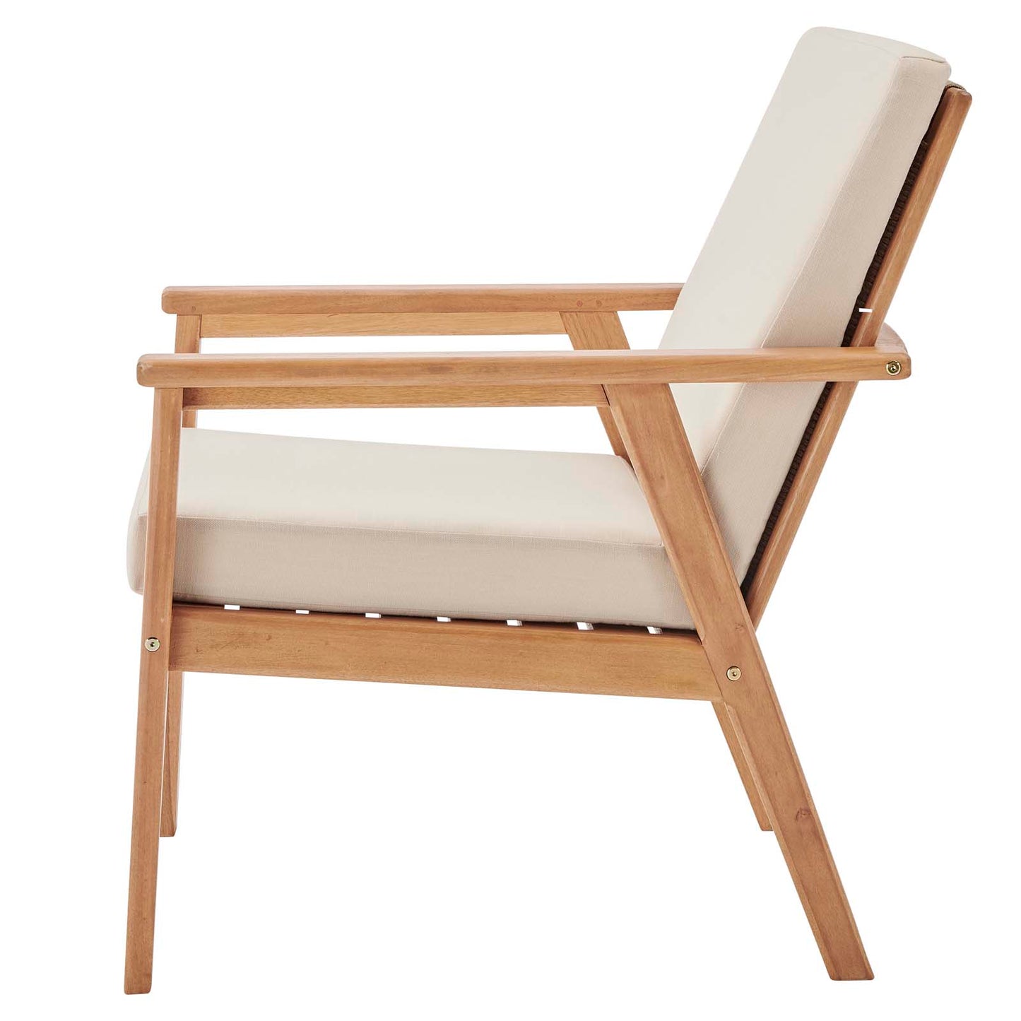 Vero Ash Wood Outdoor Patio Armchair, Wood, Brown Natural Beige, 18300