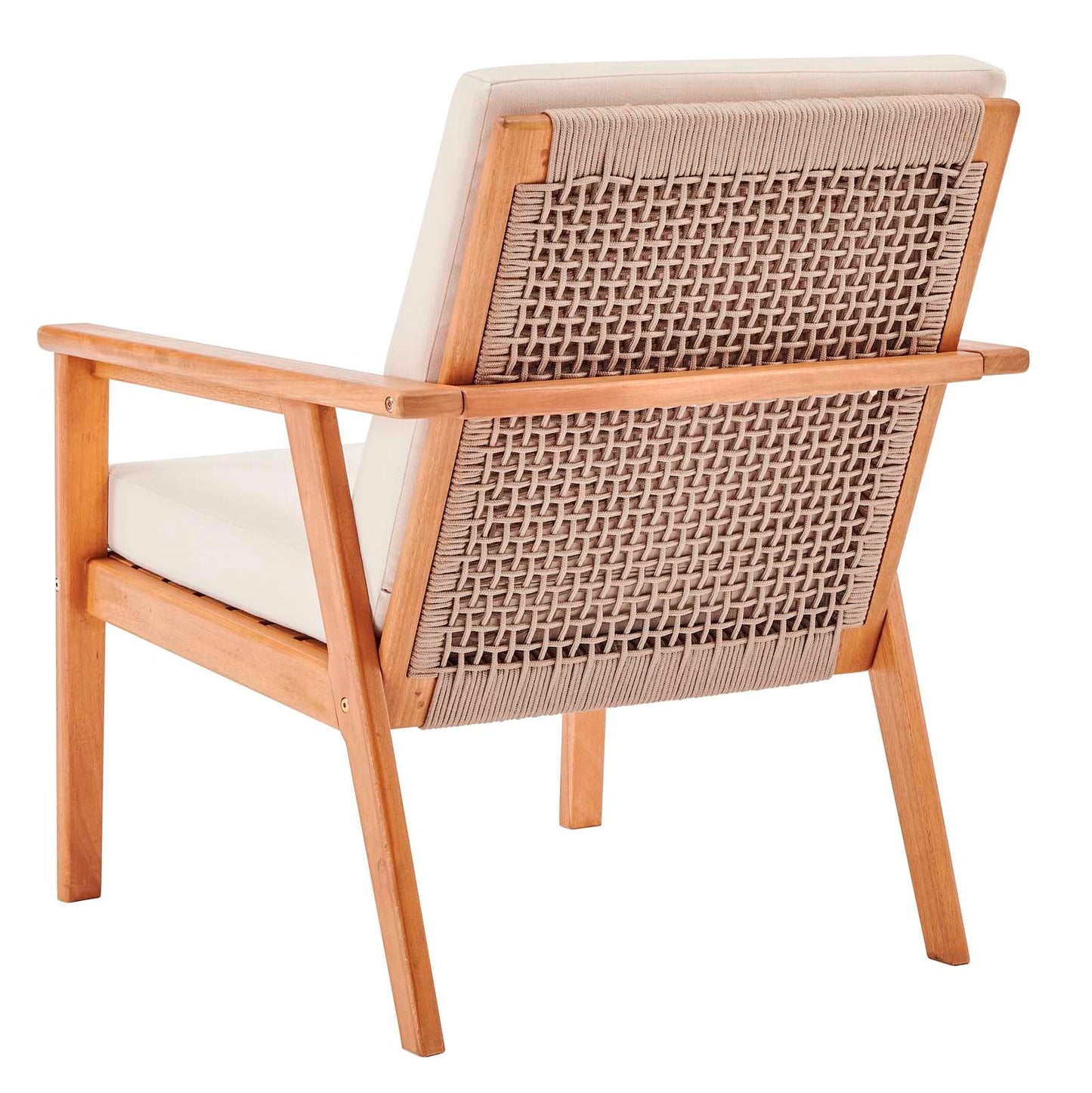 Vero Ash Wood Outdoor Patio Armchair, Wood, Brown Natural Beige, 18300