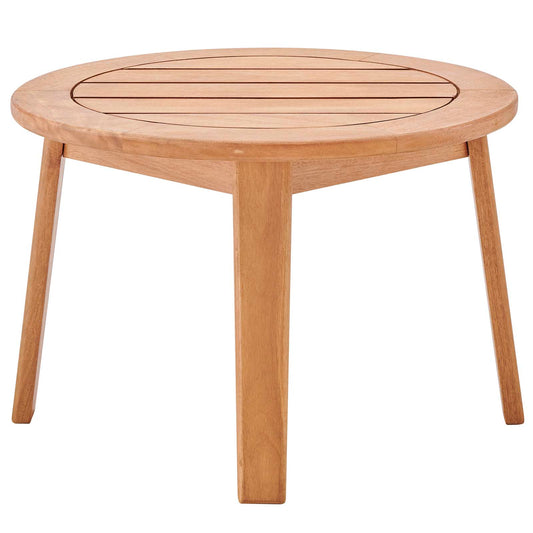 Vero Ash Wood Outdoor Patio Side End Table, Wood, Brown Natural, 18301