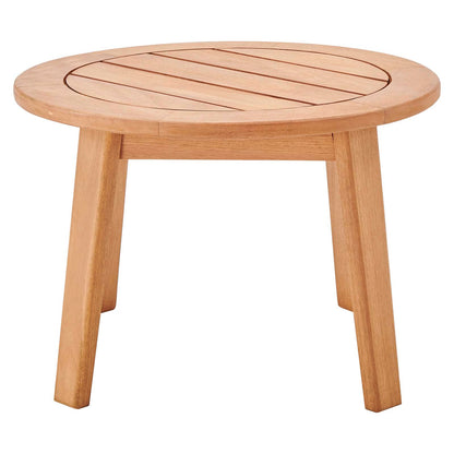 Vero Ash Wood Outdoor Patio Side End Table, Wood, Brown Natural, 18301