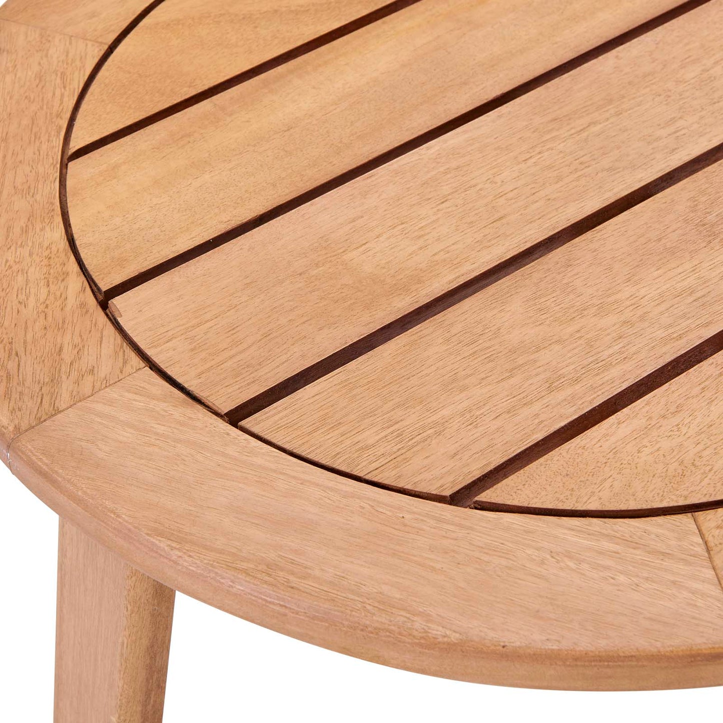 Vero Ash Wood Outdoor Patio Side End Table, Wood, Brown Natural, 18301
