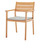 Viewscape Outdoor Patio Ash Wood Dining Armchair, Wood, Brown Natural Taupe Gray, 18302