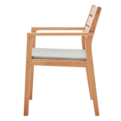 Viewscape Outdoor Patio Ash Wood Dining Armchair, Wood, Brown Natural Taupe Gray, 18302