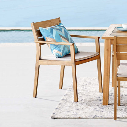 Viewscape Outdoor Patio Ash Wood Dining Armchair, Wood, Brown Natural Taupe Gray, 18302