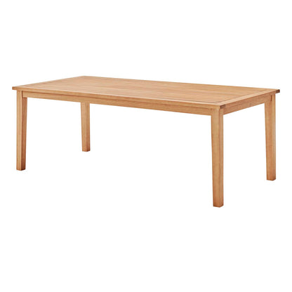 Viewscape 83" Outdoor Patio Ash Wood Dining Table, Wood, Brown Natural, 18303