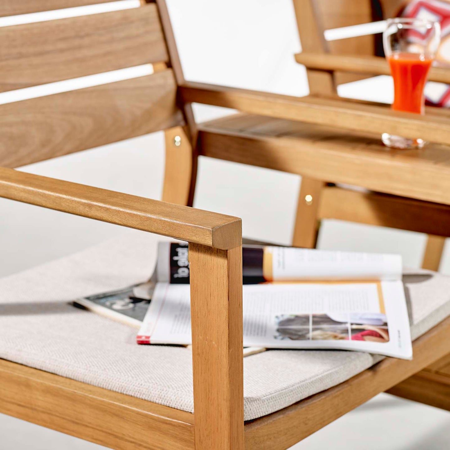 Viewscape Outdoor Patio Ash Wood Jack and Jill Chair Set, Wood, Brown Natural Taupe Gray, 18304
