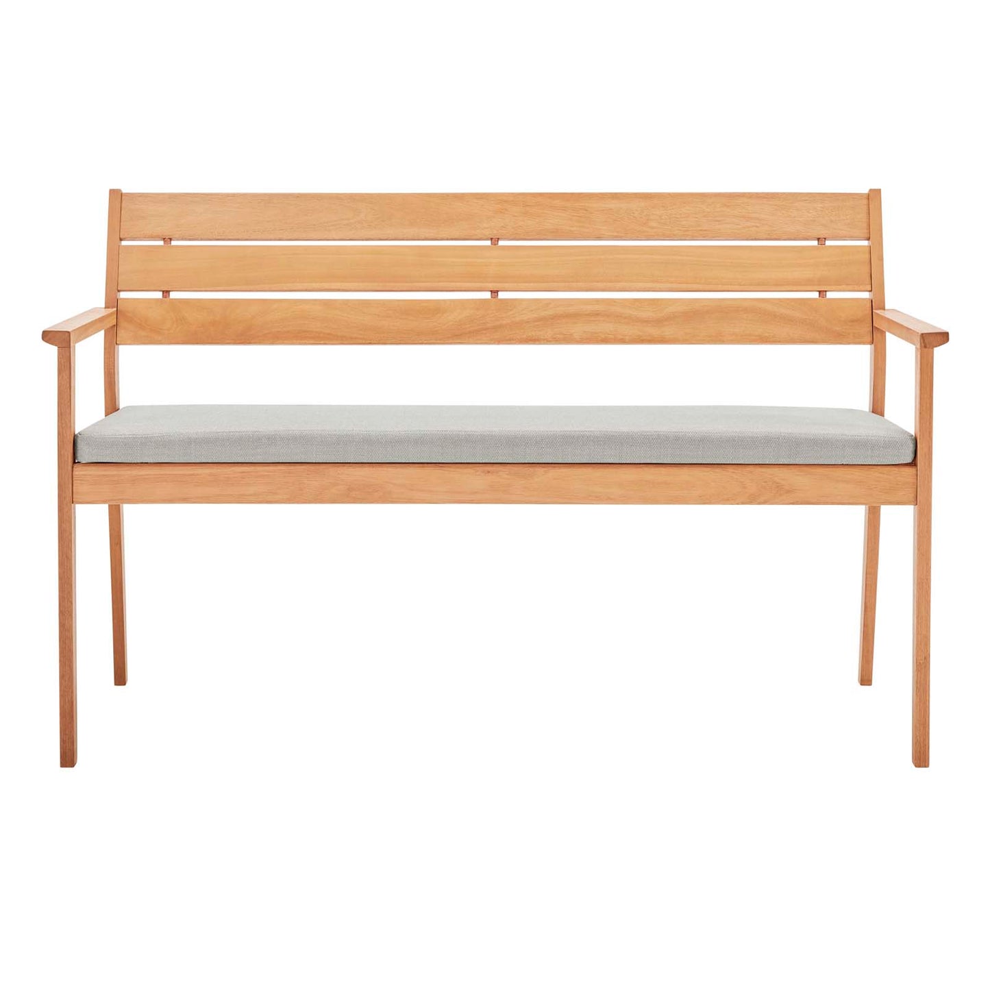 Viewscape Outdoor Patio Ash Wood Loveseat, Wood, Brown Natural Taupe Gray, 18305