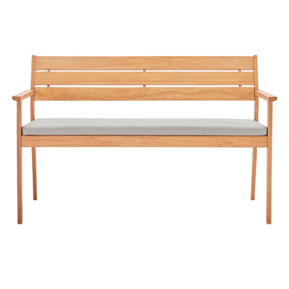 Viewscape Outdoor Patio Ash Wood Loveseat, Wood, Brown Natural Taupe Gray, 18305