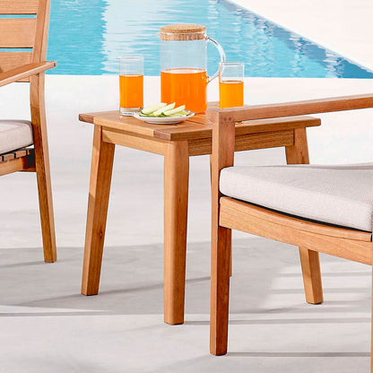 Viewscape Outdoor Patio Ash Wood End Table, Wood, Brown Natural, 18306