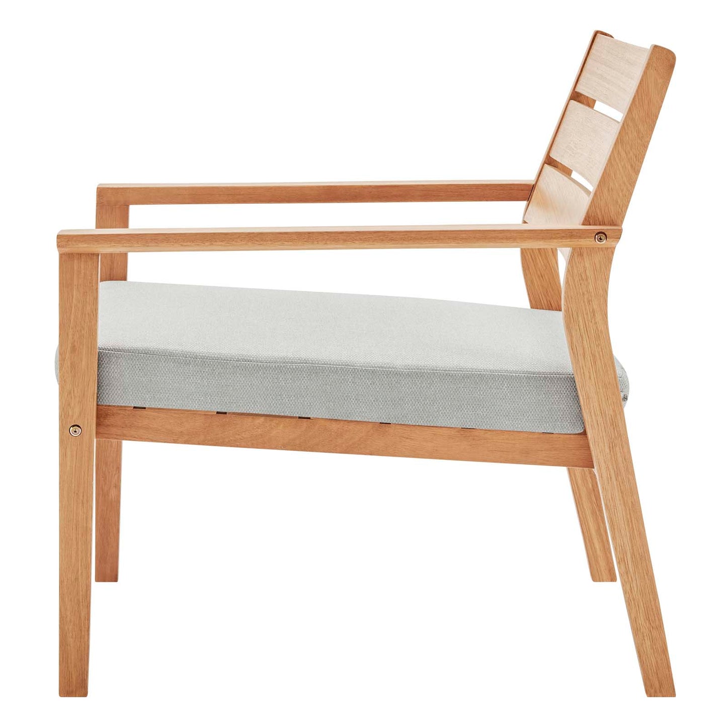 Breton Outdoor Patio Ash Wood Armchair, Wood, Brown Natural Taupe Gray, 18307
