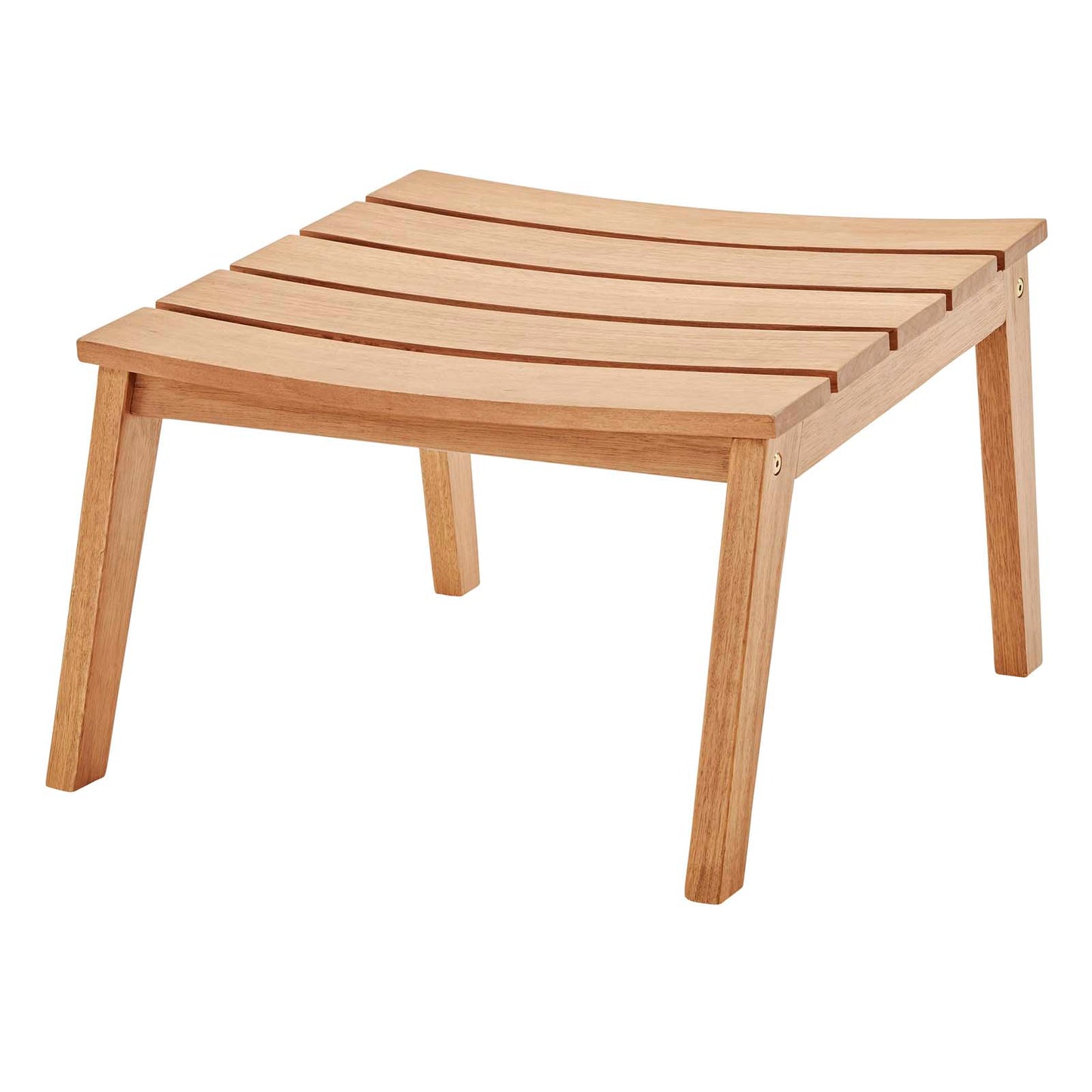 Breton Outdoor Patio Ash Wood Ottoman, Wood, Brown Natural, 18308