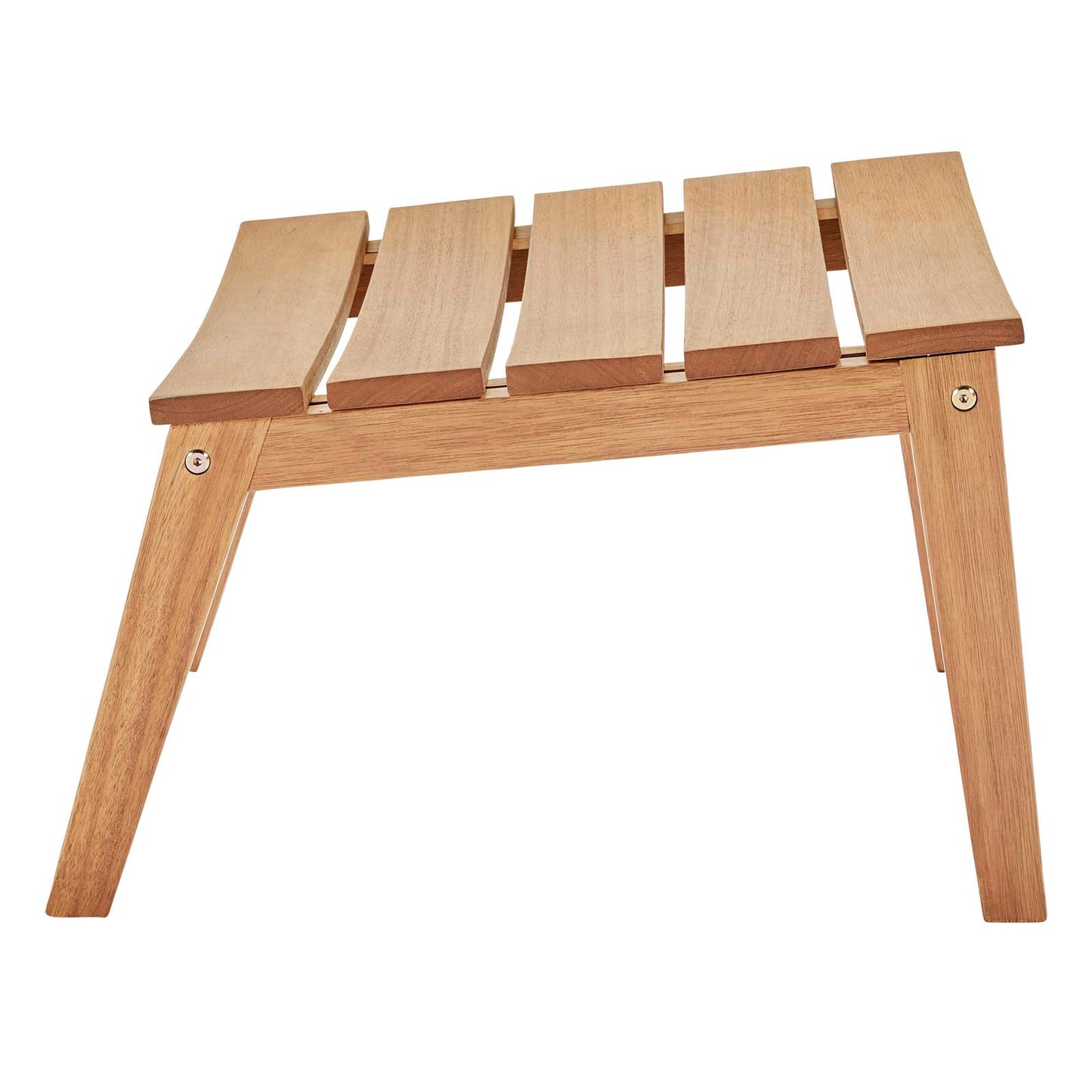 Breton Outdoor Patio Ash Wood Ottoman, Wood, Brown Natural, 18308