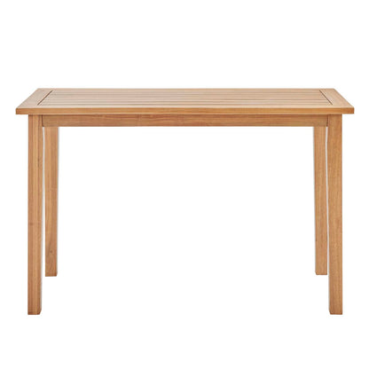 Riverlake 55" Outdoor Patio Ash Wood Bar Pub Table, Wood, Brown Natural, 18309