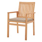 Farmstay Outdoor Patio Teak Wood Dining Armchair, Wood, Brown Natural Taupe Gray, 18312