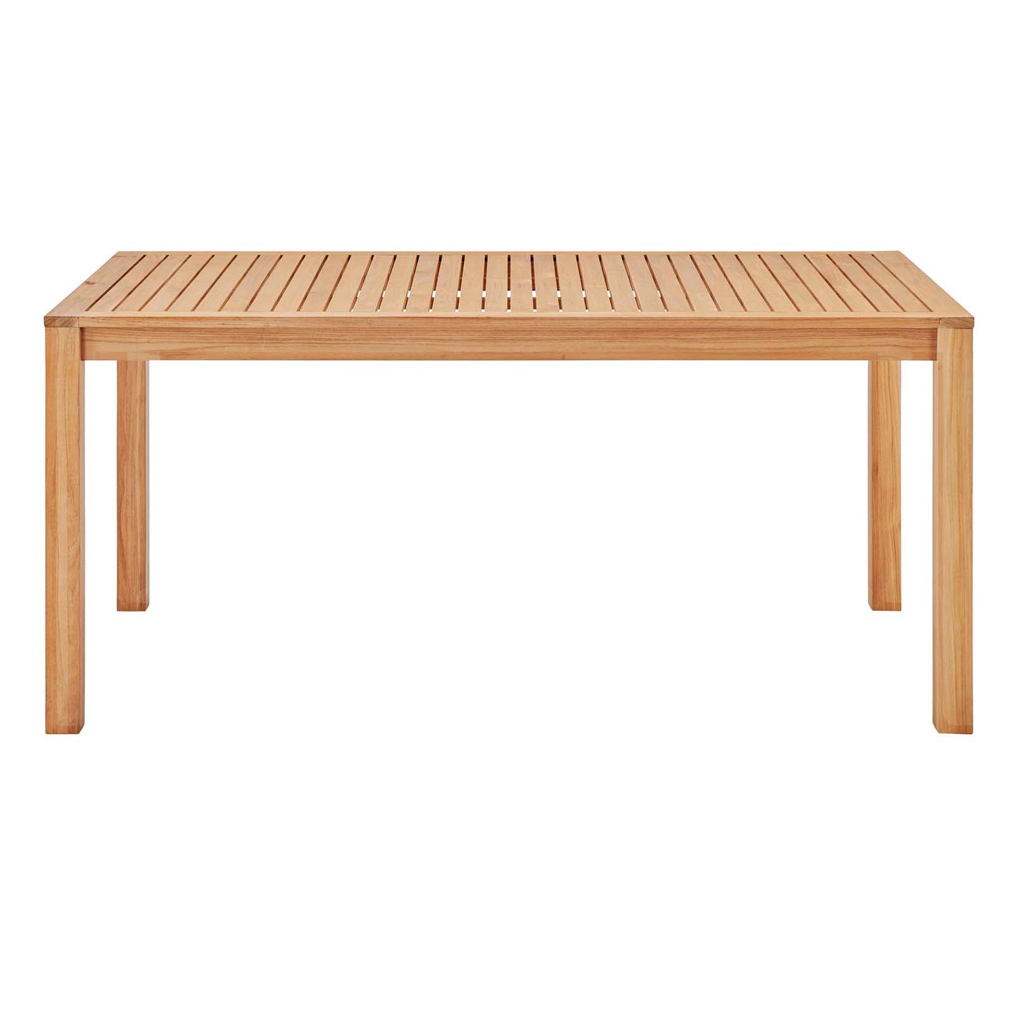 Farmstay 63" Rectangle Outdoor Patio Teak Wood Dining Table, Wood, Brown Natural, 18313