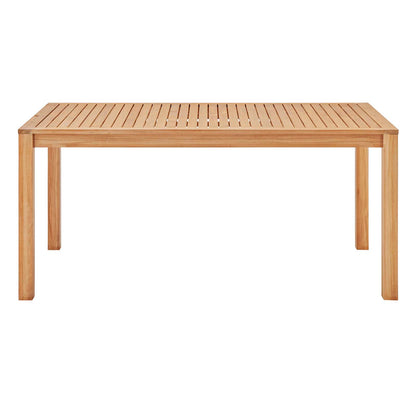 Farmstay 63" Rectangle Outdoor Patio Teak Wood Dining Table, Wood, Brown Natural, 18313