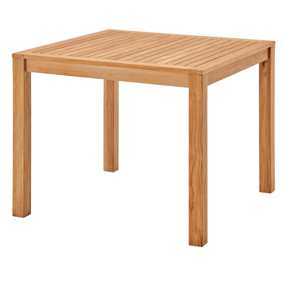 Farmstay 36" Square Outdoor Patio Teak Wood Dining Table, Wood, Brown Natural, 18314
