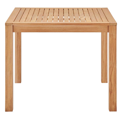 Farmstay 36" Square Outdoor Patio Teak Wood Dining Table, Wood, Brown Natural, 18314