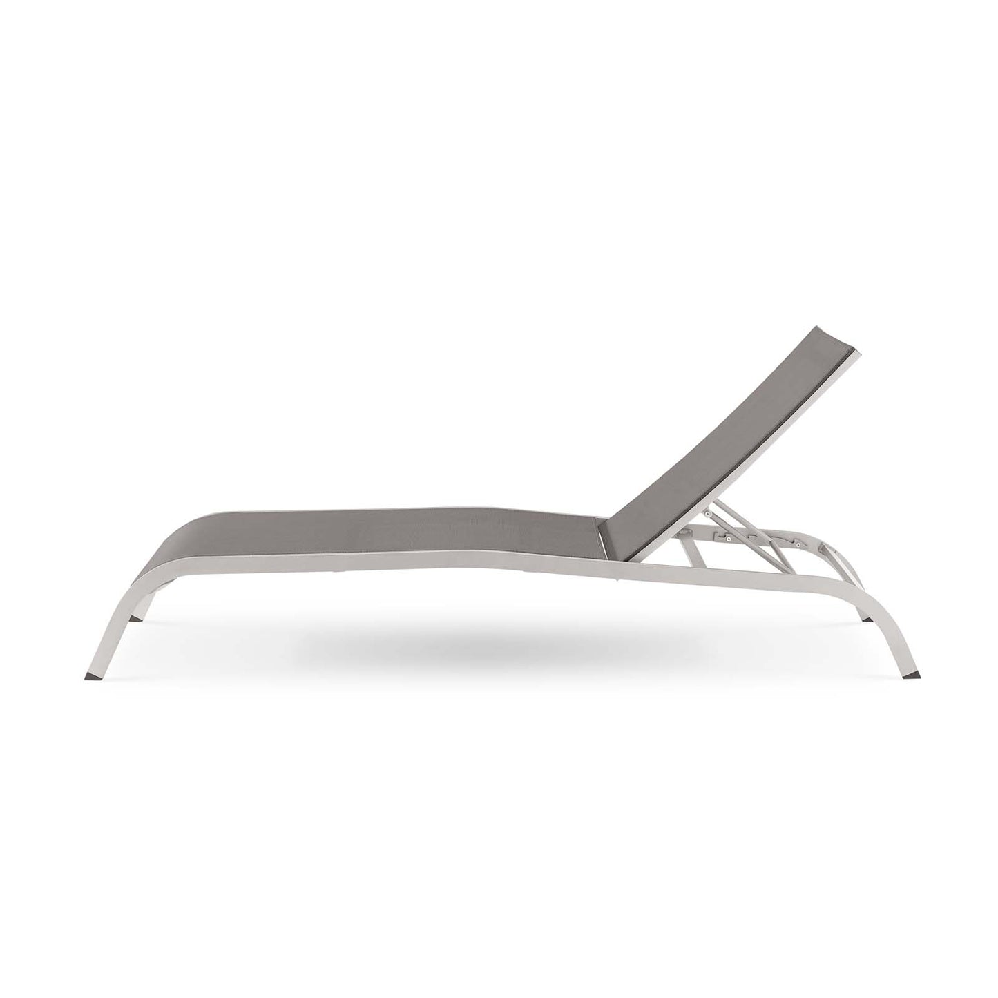 Savannah Outdoor Patio Mesh Chaise Outdoor Patio Lounge Chair, Aluminum, Grey Gray, 18078