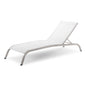 Savannah Outdoor Patio Mesh Chaise Outdoor Patio Lounge Chair, Aluminum, White, 18079