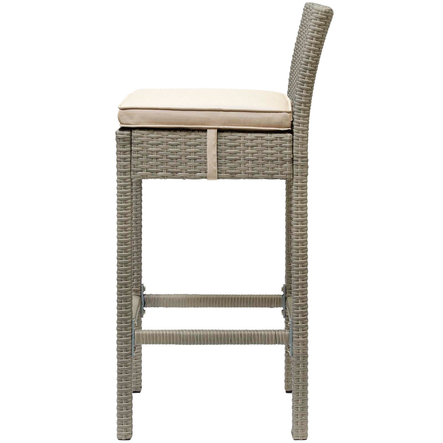 Conduit 5 Piece Outdoor Patio Wicker Rattan Set, Fabric Glass Rattan Wicker, Beige, 17576