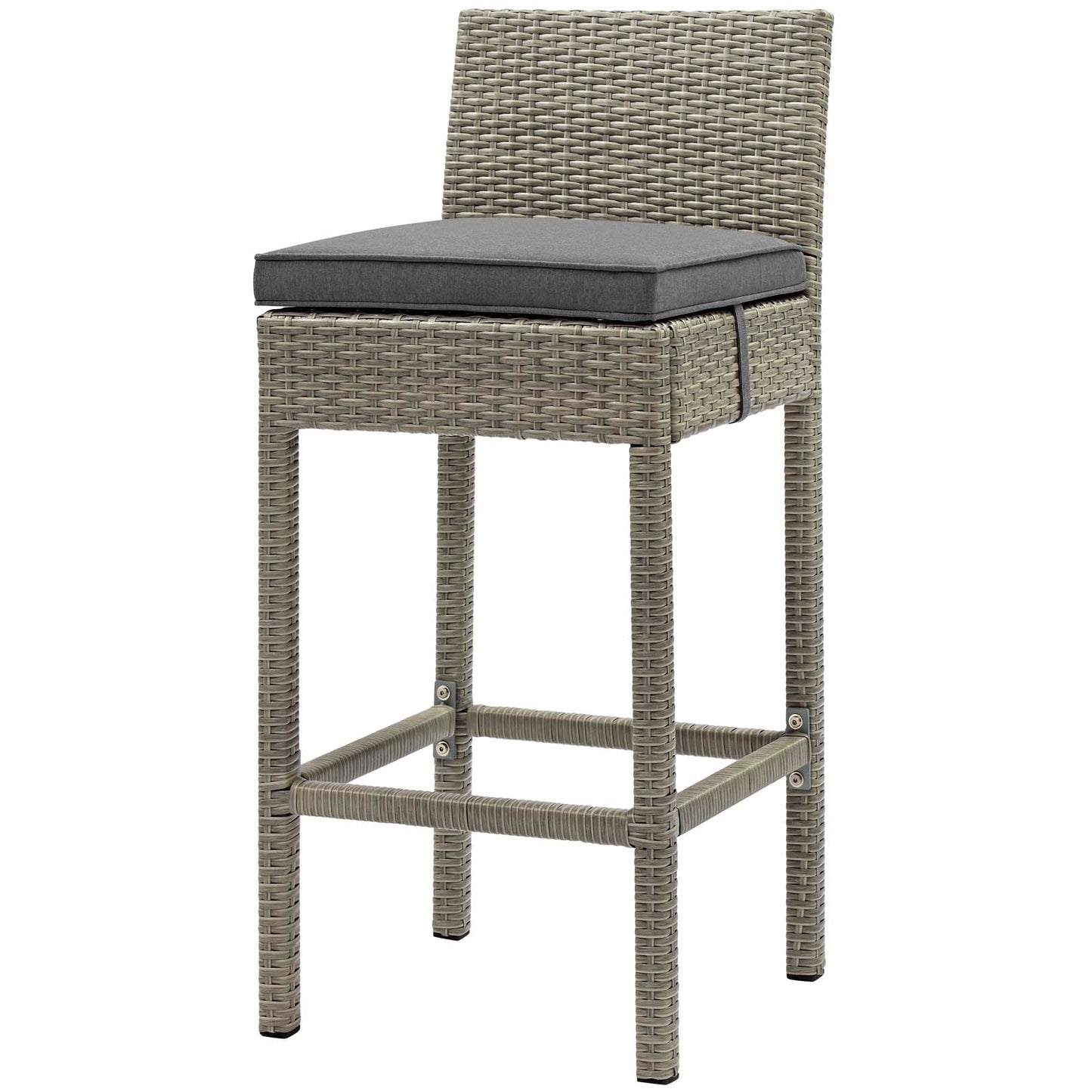 Conduit 5 Piece Outdoor Patio Wicker Rattan Set, Fabric Glass Rattan Wicker, Dark Grey Gray, 17577