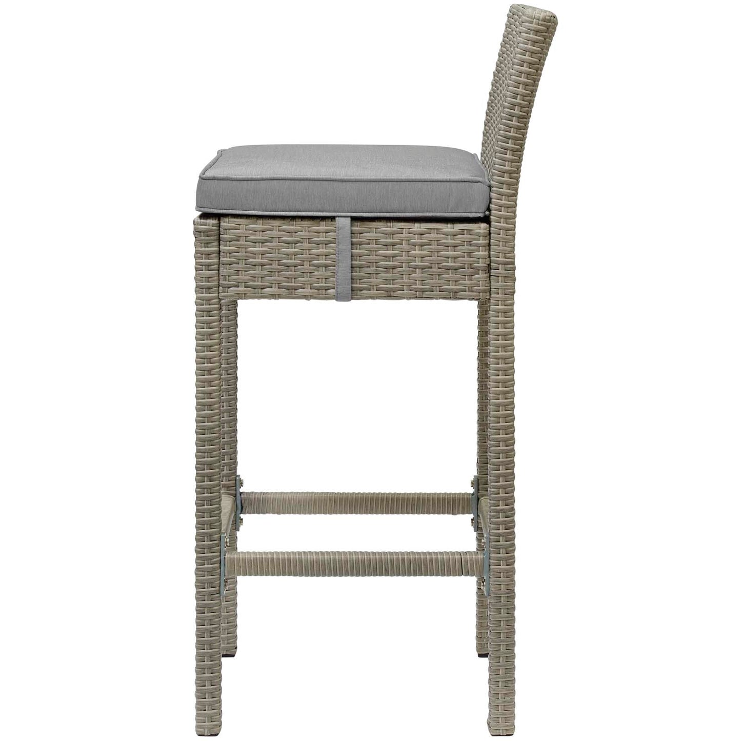 Conduit 5 Piece Outdoor Patio Wicker Rattan Set, Fabric Glass Rattan Wicker, Grey Gray, 17580