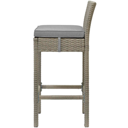Conduit 5 Piece Outdoor Patio Wicker Rattan Set, Fabric Glass Rattan Wicker, Grey Gray, 17580