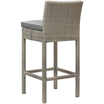 Conduit 5 Piece Outdoor Patio Wicker Rattan Set, Fabric Glass Rattan Wicker, Grey Gray, 17580