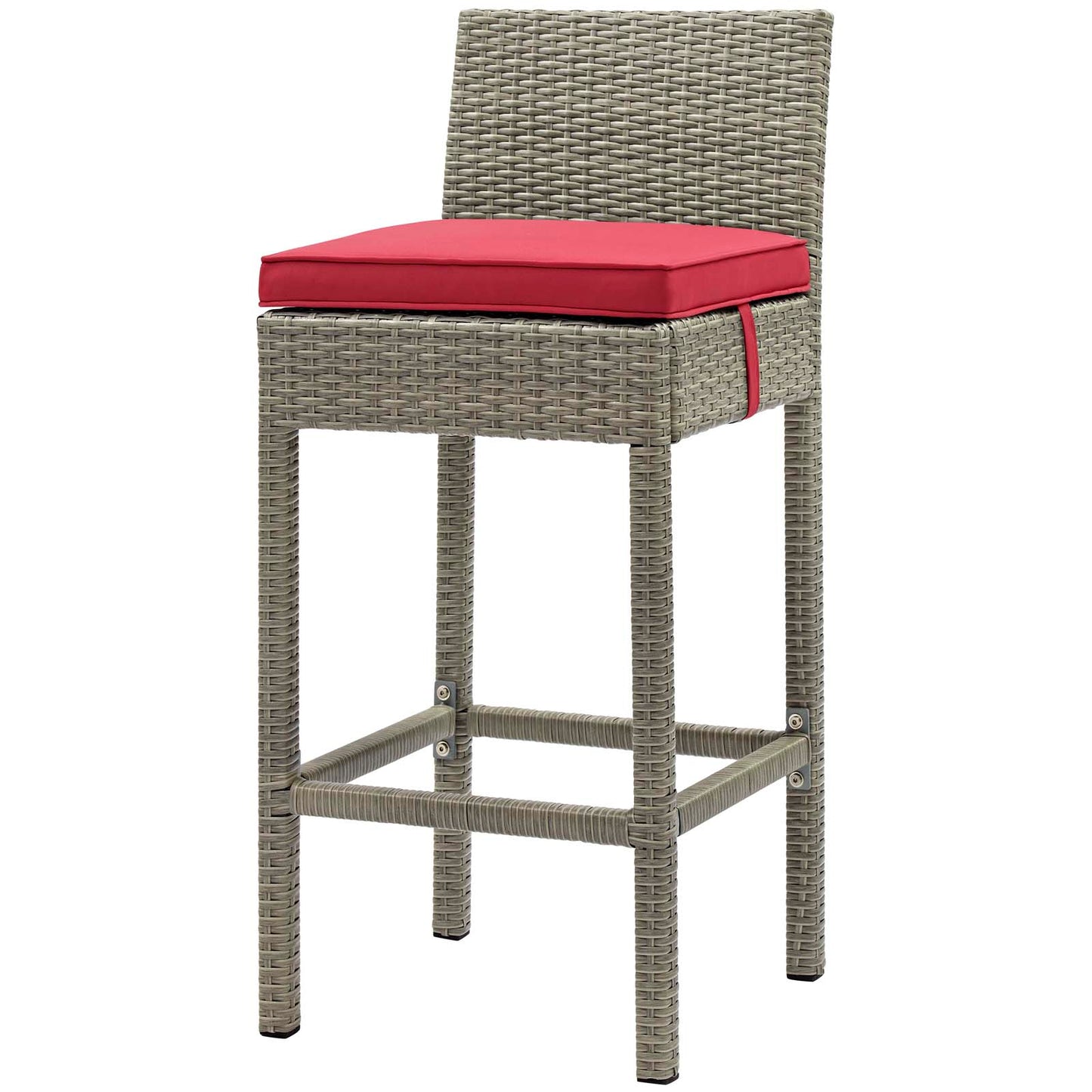 Conduit 5 Piece Outdoor Patio Wicker Rattan Set, Fabric Glass Rattan Wicker, Red, 17585