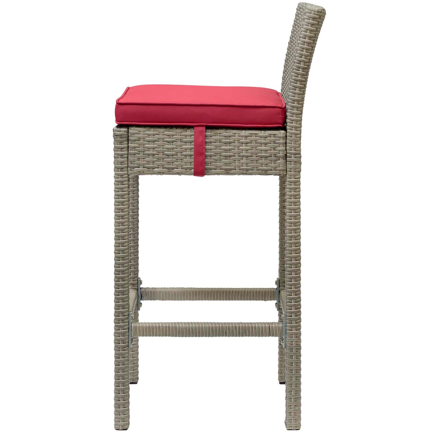 Conduit 5 Piece Outdoor Patio Wicker Rattan Set, Fabric Glass Rattan Wicker, Red, 17585