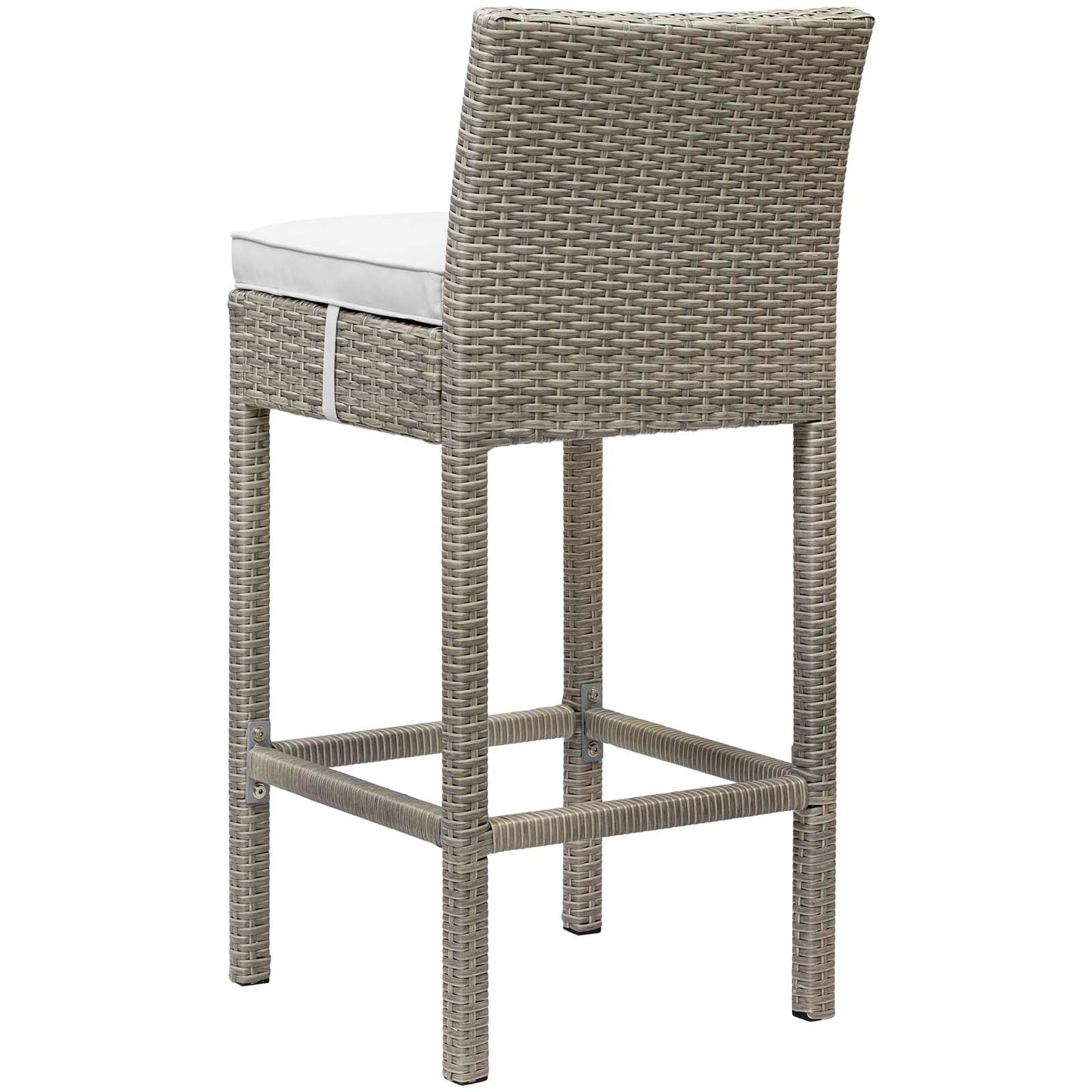 Conduit 5 Piece Outdoor Patio Wicker Rattan Set, Fabric Glass Rattan Wicker, White, 17587