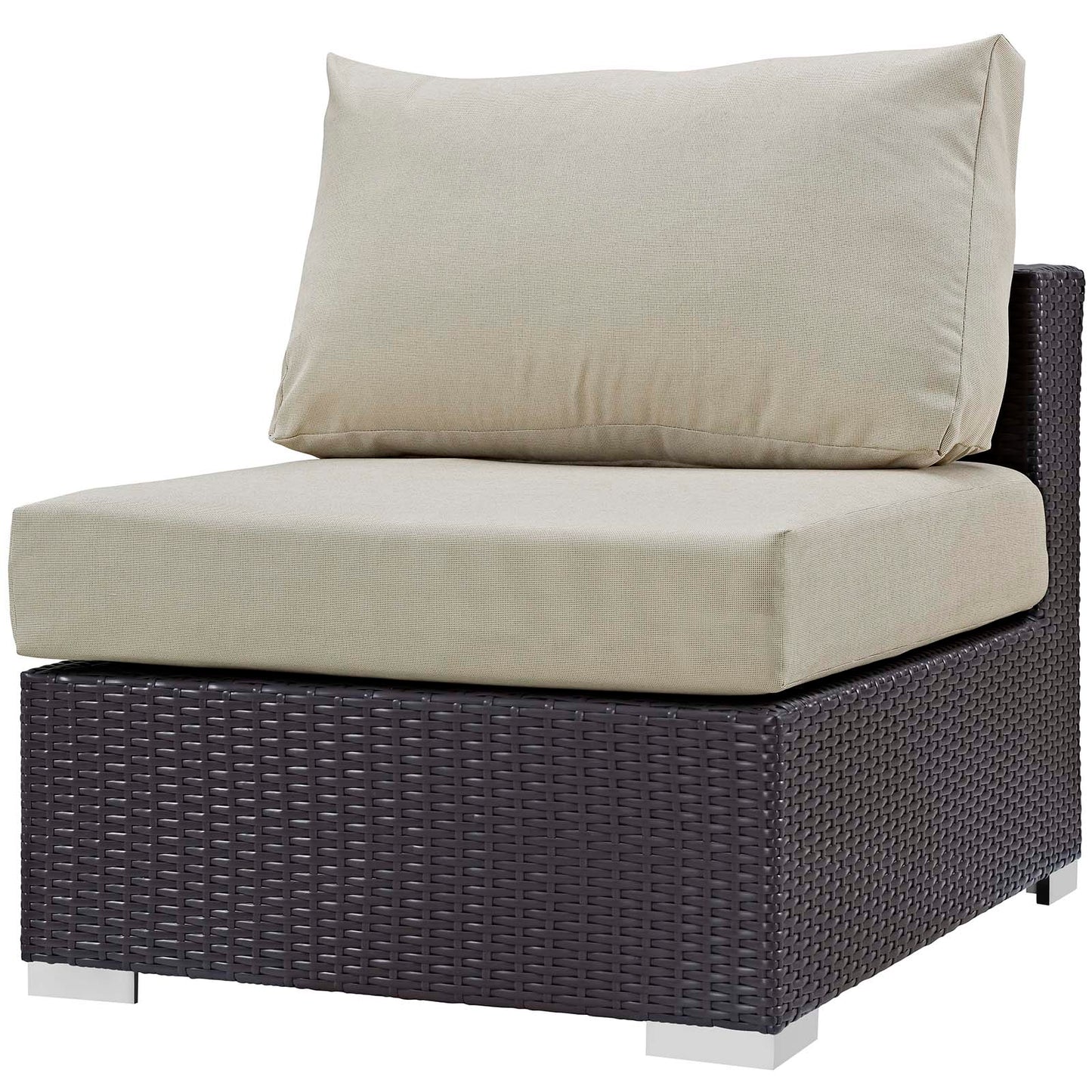 Convene 5 Piece Set Outdoor Patio with Fire Pit, Fabric Rattan Wicker, Beige, 17588