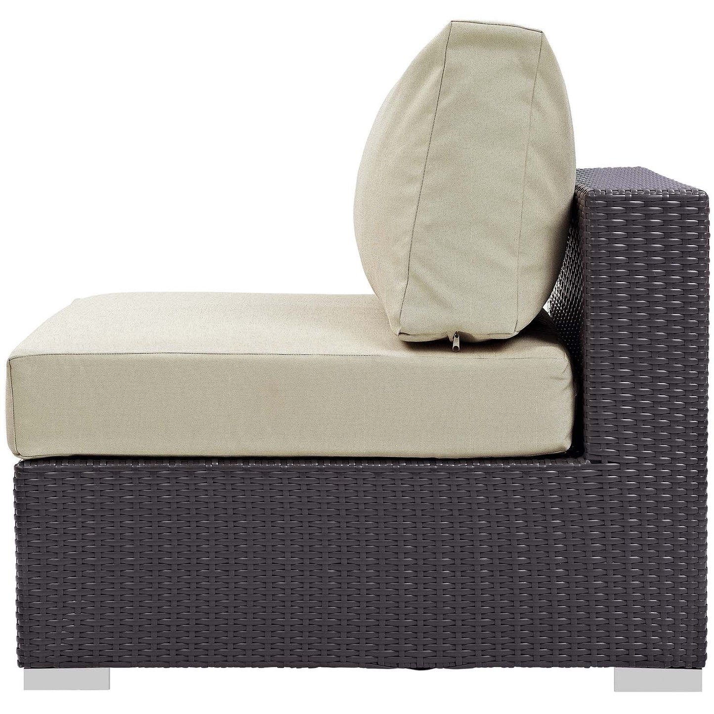 Convene 5 Piece Set Outdoor Patio with Fire Pit, Fabric Rattan Wicker, Beige, 17588