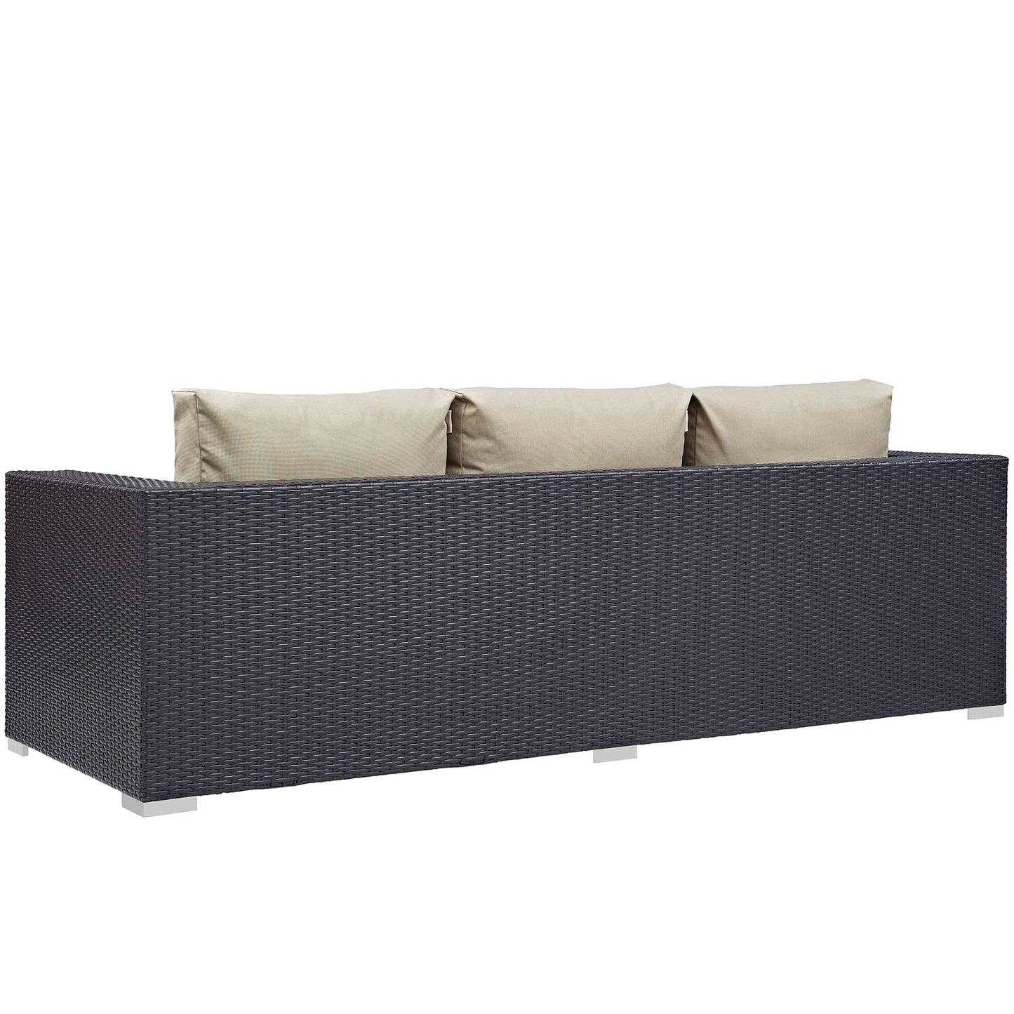 Convene 3 Piece Set Outdoor Patio with Fire Pit, Fabric Rattan Wicker, Beige, 17593