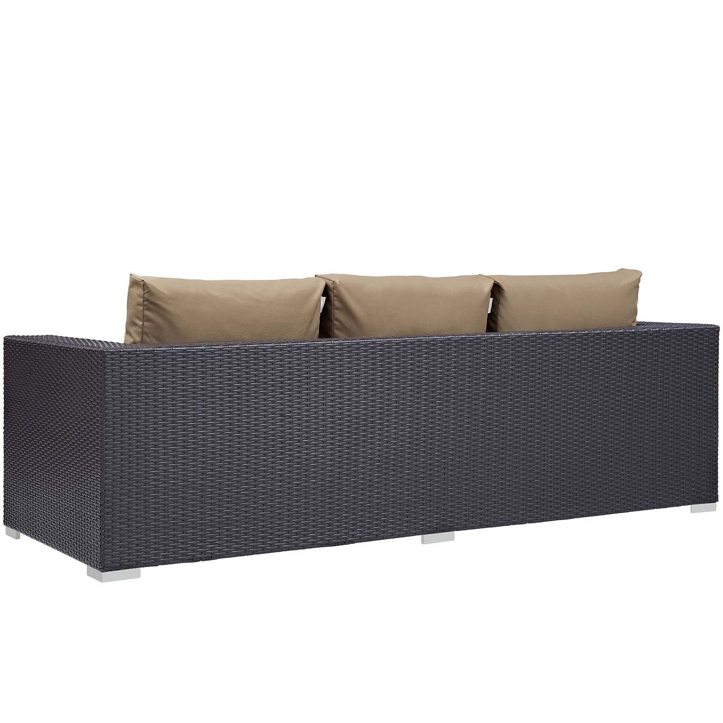 Convene 3 Piece Set Outdoor Patio with Fire Pit, Fabric Rattan Wicker, Light Brown, 17594
