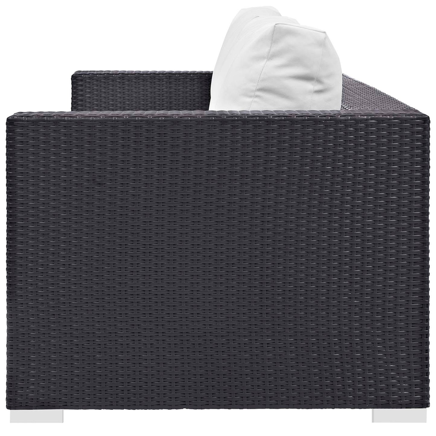 Convene 3 Piece Set Outdoor Patio with Fire Pit, Fabric Rattan Wicker, White, 17597