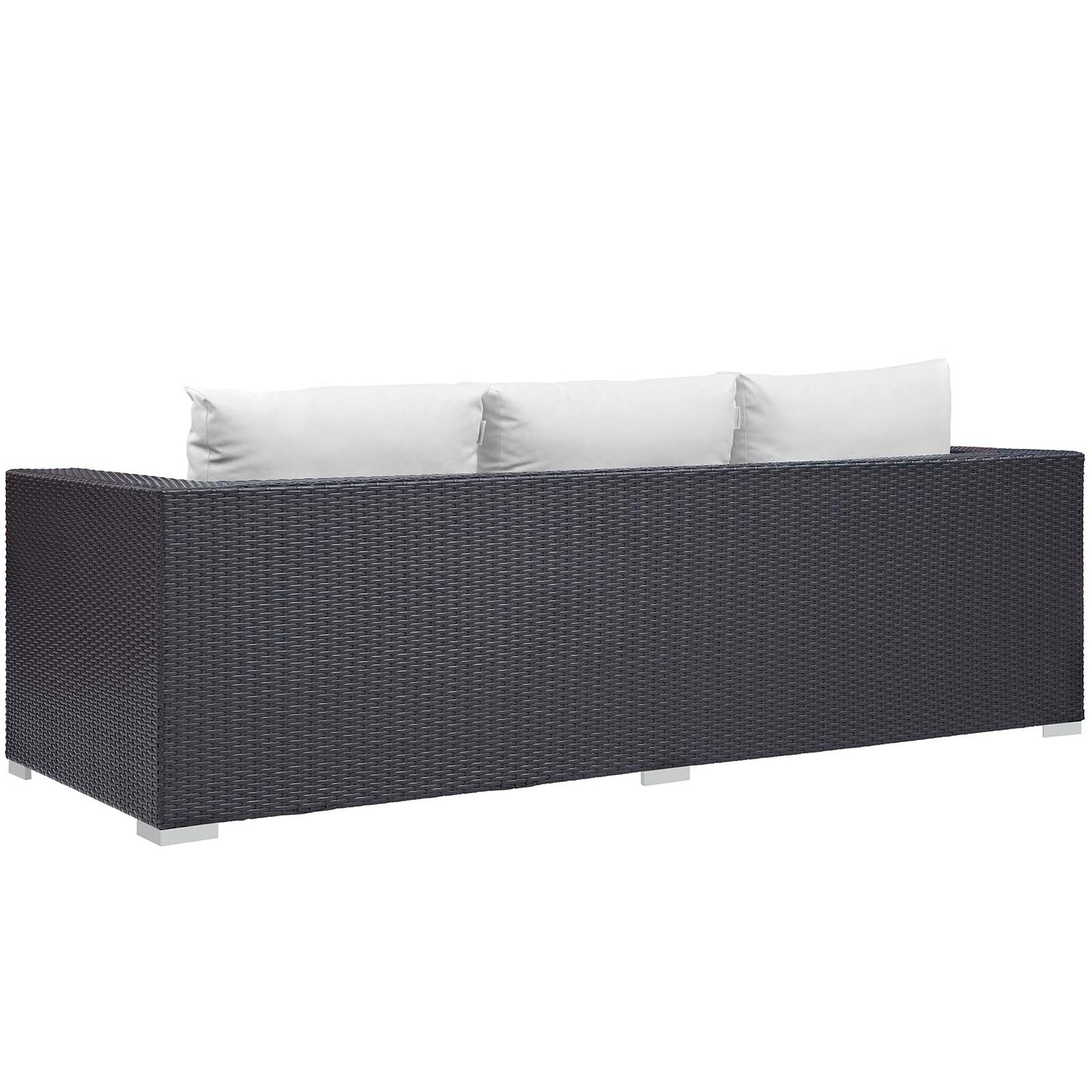 Convene 3 Piece Set Outdoor Patio with Fire Pit, Fabric Rattan Wicker, White, 17597