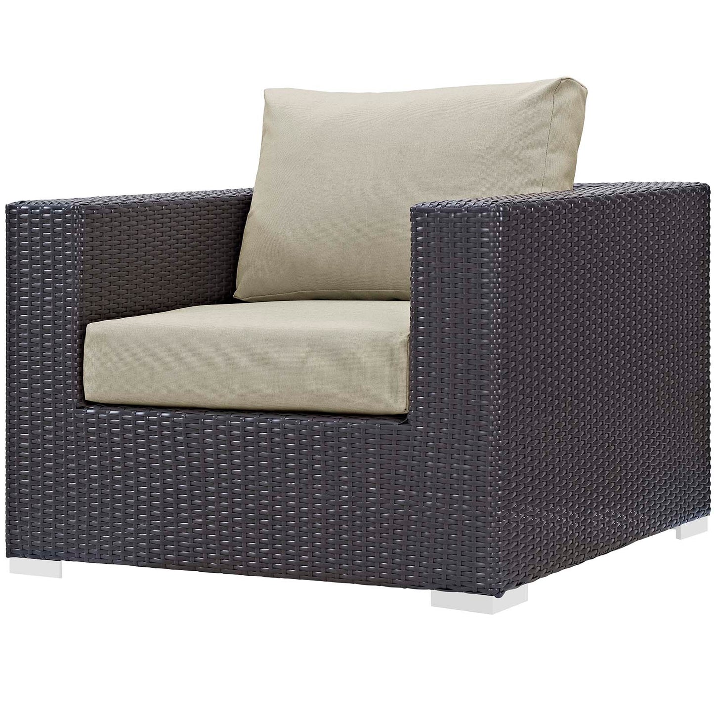 Convene 4 Piece Set Outdoor Patio with Fire Pit, Fabric Rattan Wicker, Beige, 17598