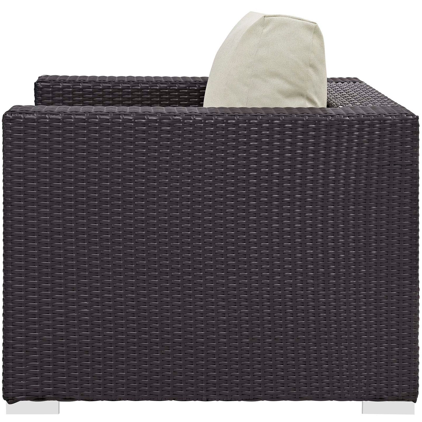 Convene 4 Piece Set Outdoor Patio with Fire Pit, Fabric Rattan Wicker, Beige, 17598