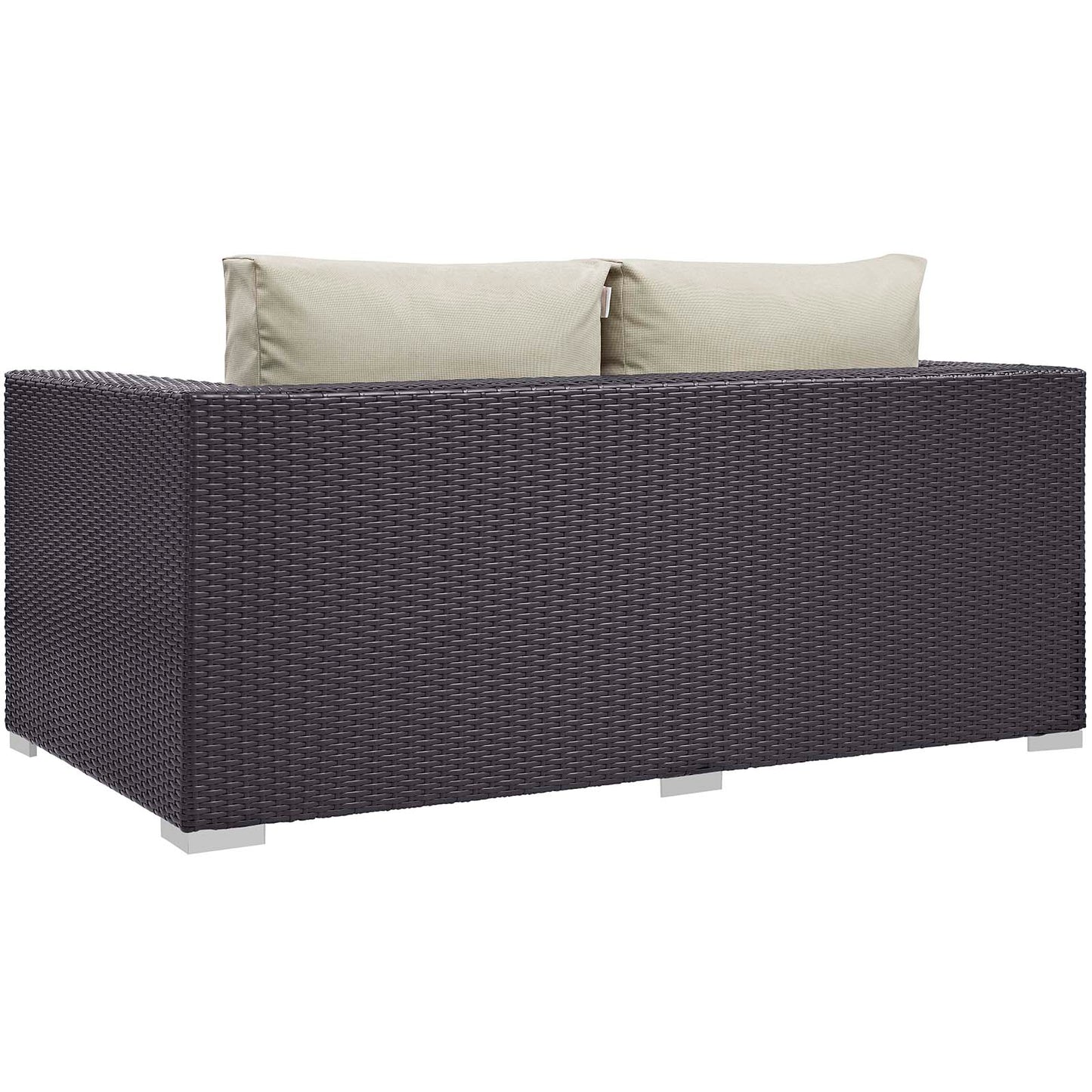 Convene 4 Piece Set Outdoor Patio with Fire Pit, Fabric Rattan Wicker, Beige, 17598