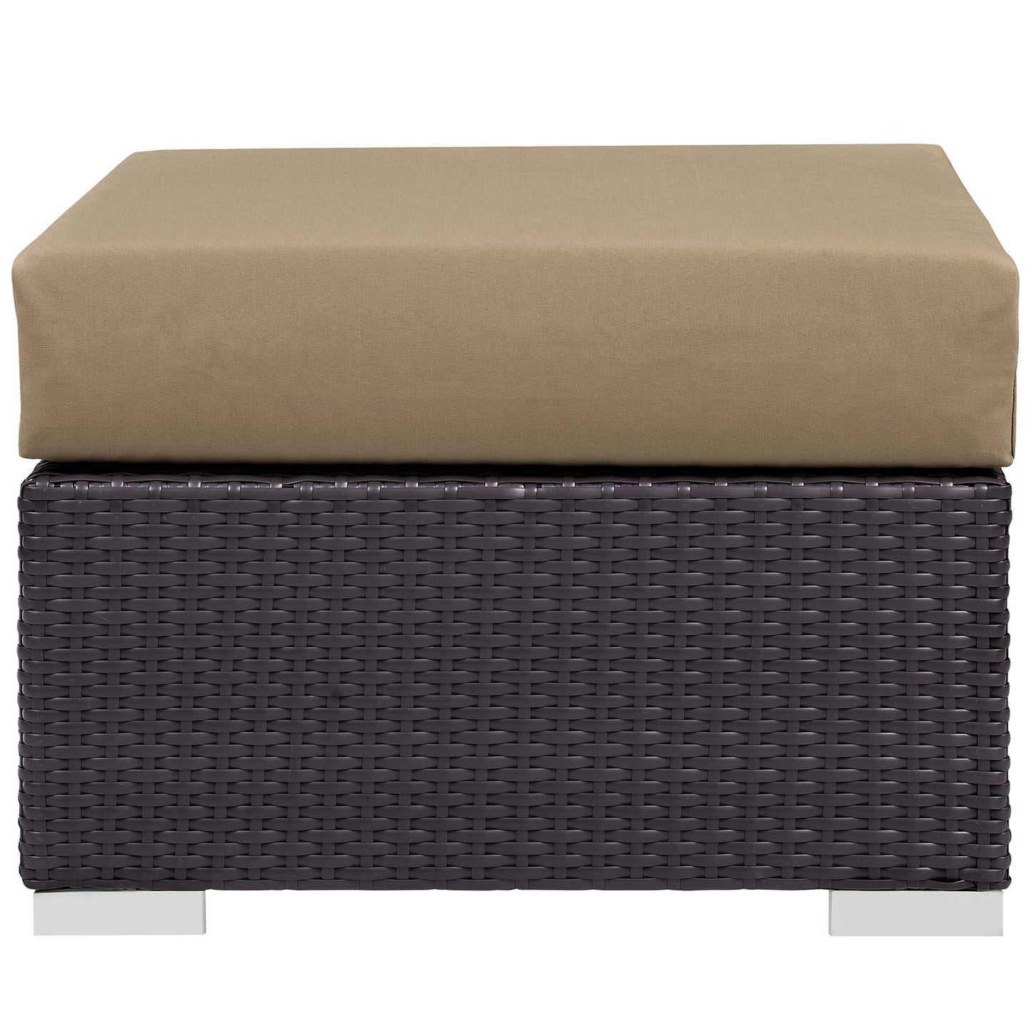 Convene 5 Piece Set Outdoor Patio with Fire Pit, Fabric Rattan Wicker, Light Brown, 17604