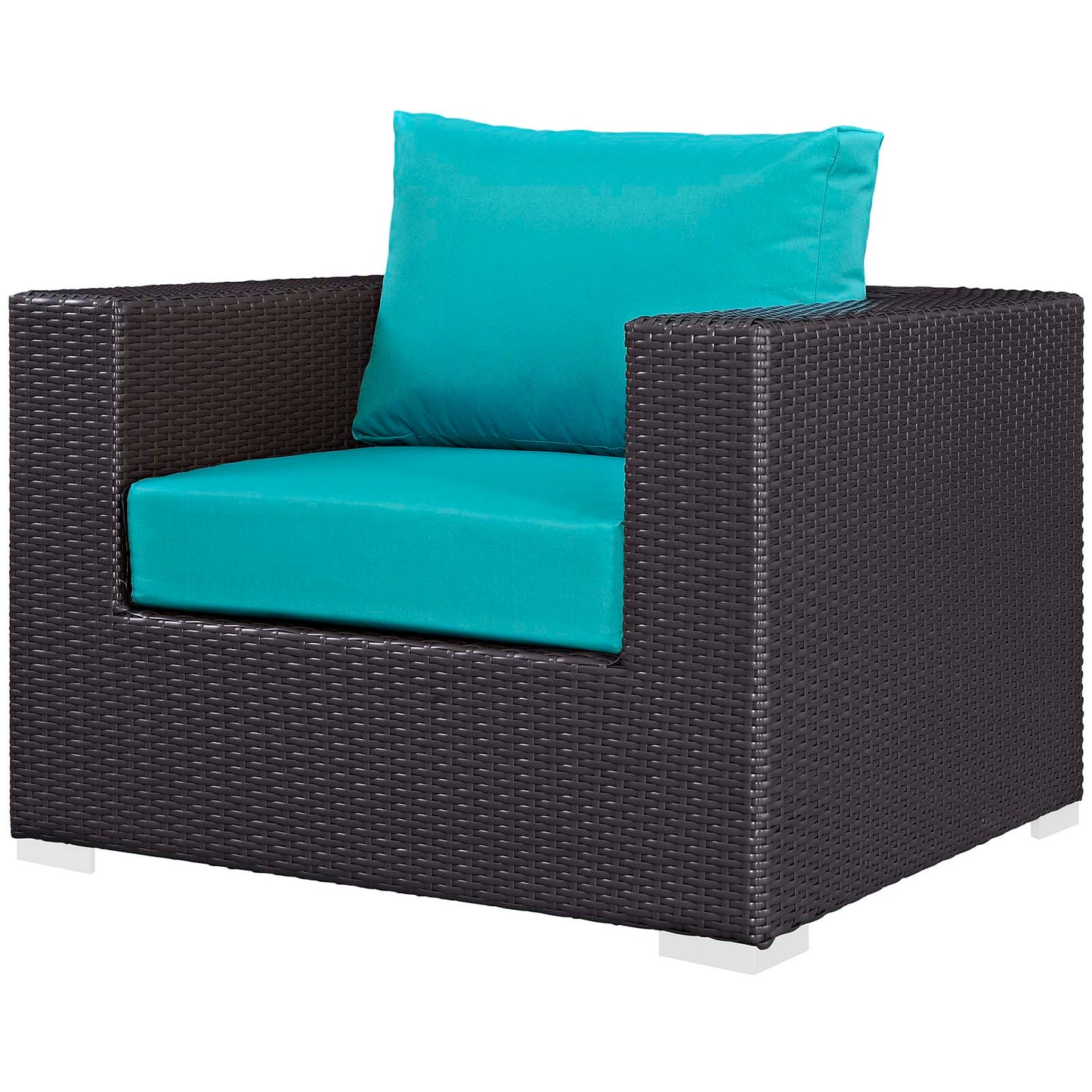 Convene 5 Piece Set Outdoor Patio with Fire Pit, Fabric Rattan Wicker, Blue, 17606