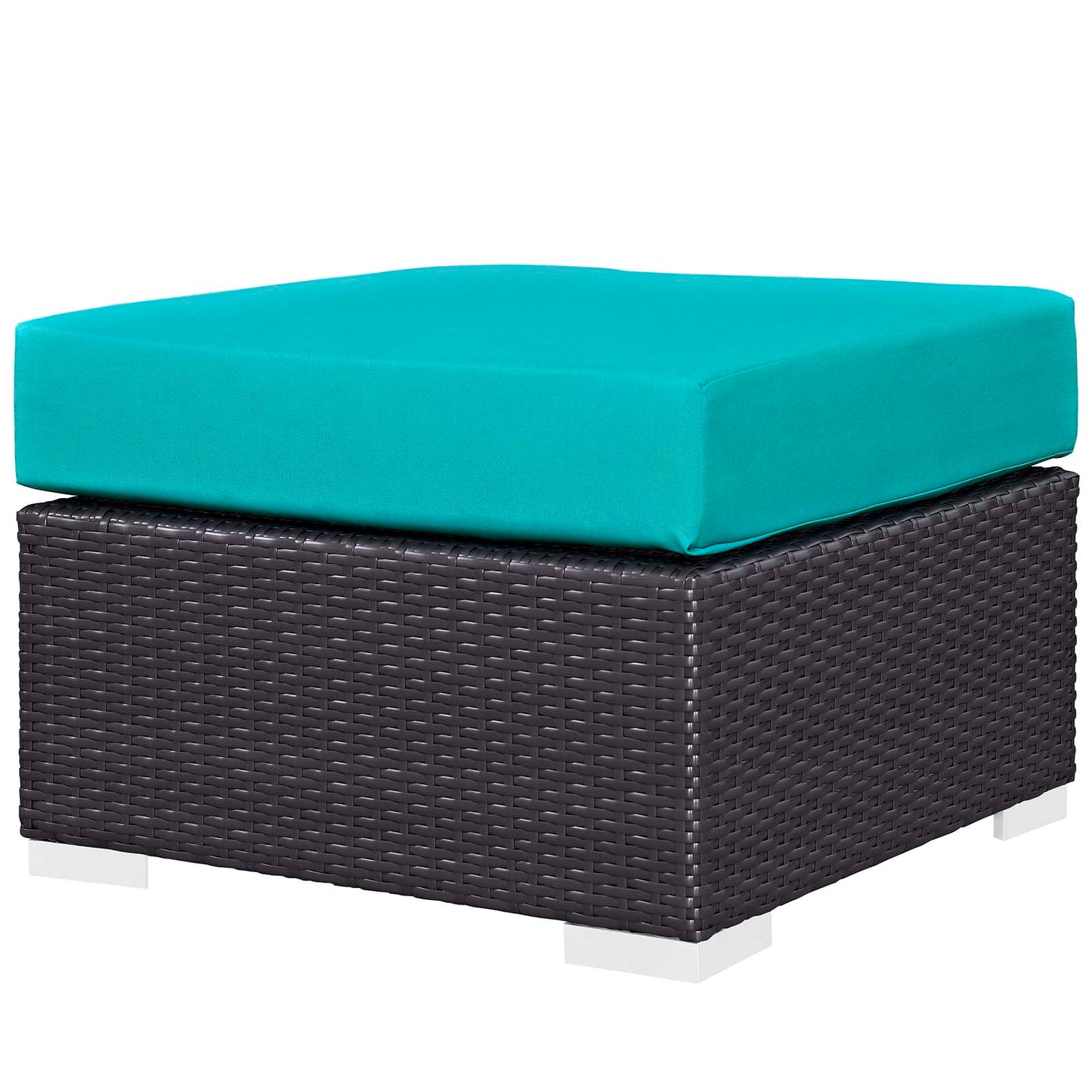 Convene 5 Piece Set Outdoor Patio with Fire Pit, Fabric Rattan Wicker, Blue, 17606
