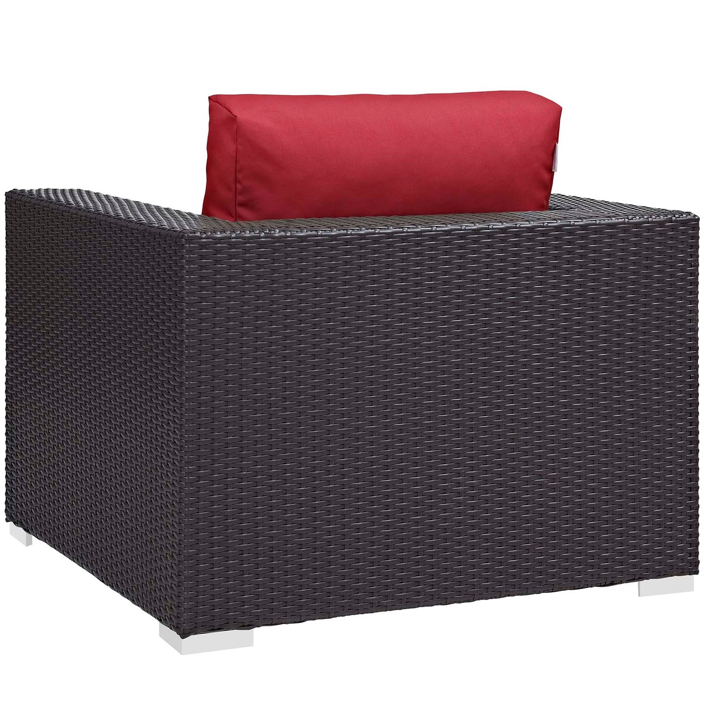Convene 3 Piece Set Outdoor Patio with Fire Pit, Fabric Rattan Wicker, Red, 17610